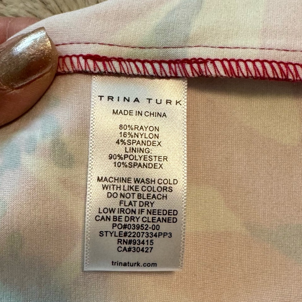 Trina Turk Floral Sheath Halter Dress Sz 6 - Picture 10 of 13